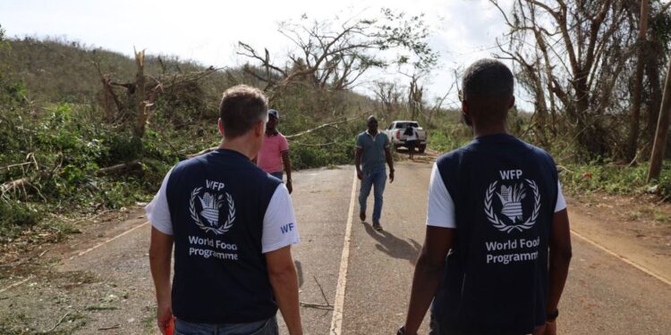 United Nations Two staff of the World Food Programme assess the logistical challenges of getting aid to isolated communities in Jamaica.