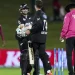 Latham and Santner shared a 54-run stand to see New Zealand through to victory © Getty