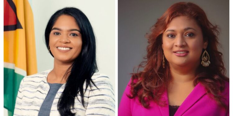 L-R Minister of Education Sonia Parag, previor Minister of Education Priya Manichand