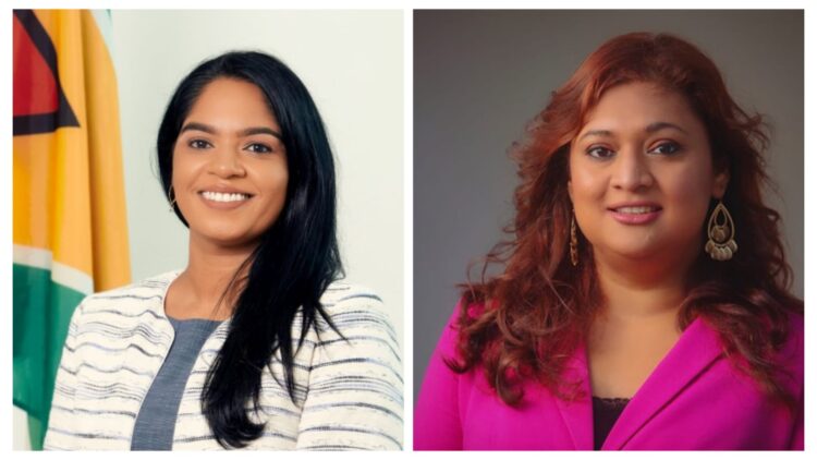 L-R Minister of Education Sonia Parag, previor Minister of Education Priya Manichand