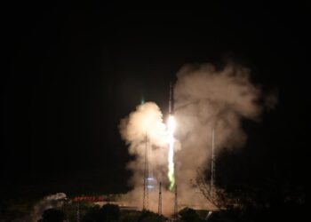 A Long March-6 carrier rocket carrying a group of 10 commercial satellites blasts off from the Taiyuan Satellite Launch Center in north China's Shanxi Province on Sept. 6, 2024. (Photo by An Di/Xinhua)