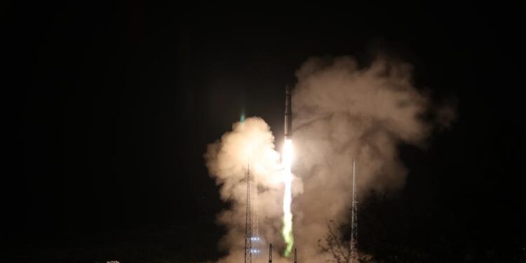 A Long March-6 carrier rocket carrying a group of 10 commercial satellites blasts off from the Taiyuan Satellite Launch Center in north China's Shanxi Province on Sept. 6, 2024. (Photo by An Di/Xinhua)