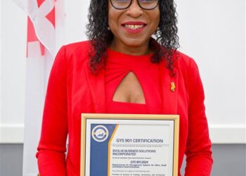Founder and Chief Executive Officer of Evolve Business Solutions Inc., Avia Maria Lindie with the GYS 901 certificate