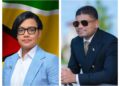 L-R Minister Susan rodrigues and WIN leader Azruddin Mohamed