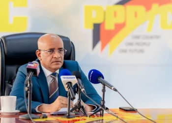 Vice President, Dr Bharrat Jagdeo, at Thursday’s media conference
