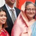British lawmaker Tulip Siddiq, left, and ousted Bangladeshi Prime Minister Sheikh Hasina in Moscow in 2013.Mikhail Metzel / AP file