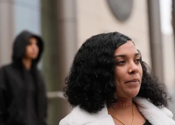 Patrice Williams, who was hosting a party for her daughter where gunfire broke out, speaks during an interview in Stockton, Calif., Monday, Dec. 1, 2025. (AP Photo/Jeff Chiu)