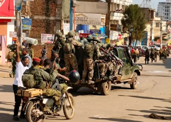 M23 rebels enter the centre of East Congo's second largest city, Bukavu, and take control of south Kivu province administrative office, Sunday Feb. 16, 2025. (AP Photo/ Janvier Barhahiga, File)