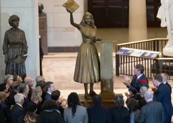 Virginia's Barbara Rose Johns statue is unveiled at a ceremony in Emancipation Hall on Capitol Hill in Washington, D.C. on Tuesday.

Saul Loeb/AFP via Getty Images