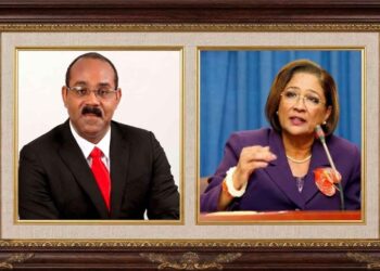 Prime Minister of Antigua and Barbuda, Gaston Browne and Prime Minister of Trinidad and Tobago Kamla Persad-Bissessar