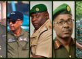Guyana Defence Force members (L-R) Colonel Michael Shahoud, Lieutenant Colonel Michael Charles, Lieutenant Colonel Sean Welcome, Retired Brigadier Gary Beaton and Sergeant Jason Khan