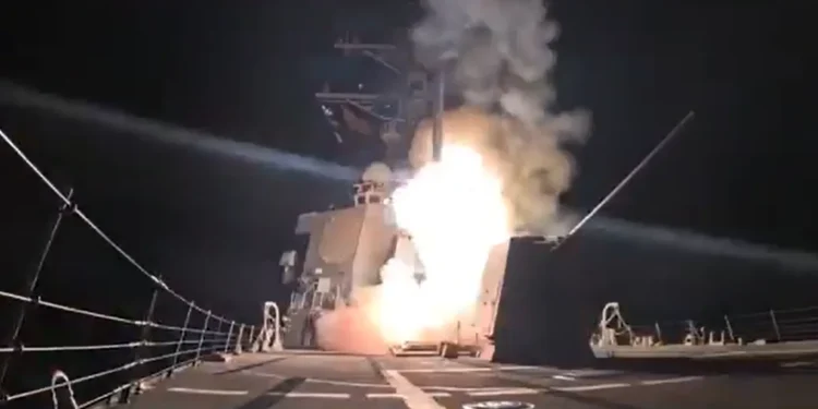 US Department of Defense
The US defence department posted a short video that appears to show a missile being launched from a military vessel
