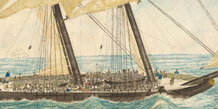 After abolition, Africans liberated from slavers’ ships by Royal Navy patrols were coerced into apprenticeships or conscripted into military service, the historian Brooke Newman said. Illustration: Alamy