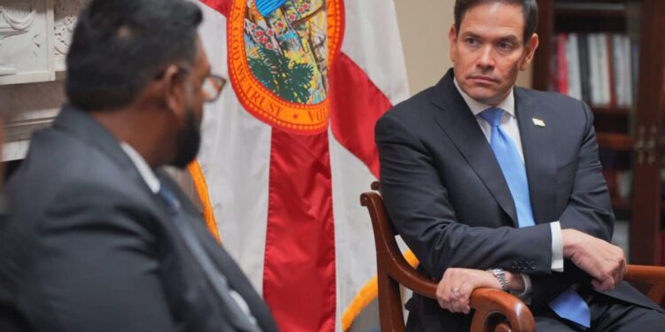 U.S. Secretary of State Marco Rubio and Guyana President Ifraan Ali