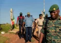 PM Phillips, along with senior GDF and GPF members, during his visit to Region One