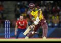 West Indies’ Johnson Charles bats during the men’s T20 World Cup cricket match against England at Daren Sammy National Cricket Stadium, Gros Islet, St Lucia, on June 19, 2024.