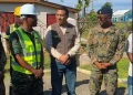 Prime Minister Holness engaging with GDF members at White House, Westmoreland