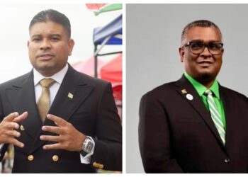 L-R WIN Leader Azruddin Mohamed and APNU MP Ganesh Mahipaul