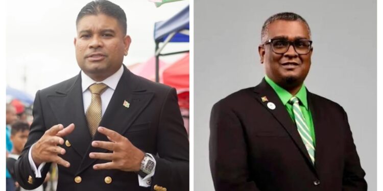 L-R WIN Leader Azruddin Mohamed and APNU MP Ganesh Mahipaul
