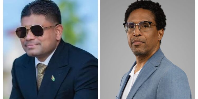 L-R WIN Leader Azruddin Mohamed and APNU Leader Dr. Terrence Campbell