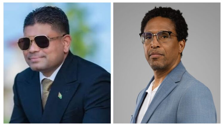 L-R WIN Leader Azruddin Mohamed and APNU Leader Dr. Terrence Campbell
