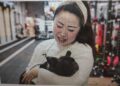 Angela He with her dog, Meiqiu, in Beijing on Wednesday. Fred Dufour / NBC News