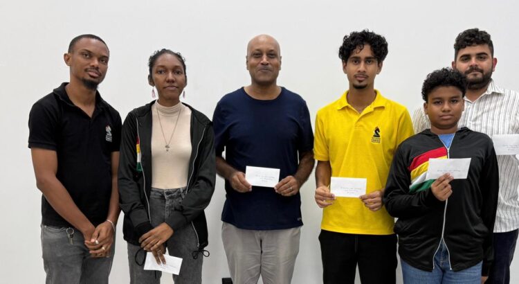 (L-R) Anthony Drayton, Jessica Callendar,Rawle Allicock, Kyle Couchman, Aidan Tinnie, Roberto Neto
