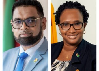President Irfaan Ali and Annette Ferguson Former Minister of Parliament