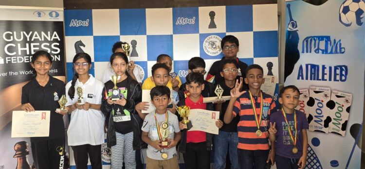 Prize winners for MOO! Milk sponsored the National U12 Chess Tournament