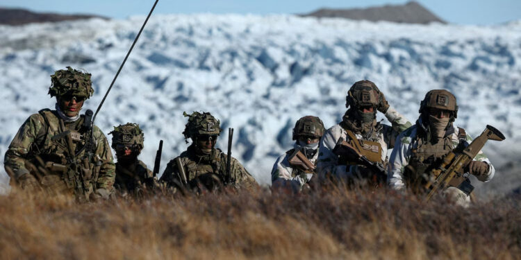 Danish troops take part in a military drill in Kangerlussuaq, Greenland, on Sept. 17, 2025.
Guglielmo Mangiapane/Reuters