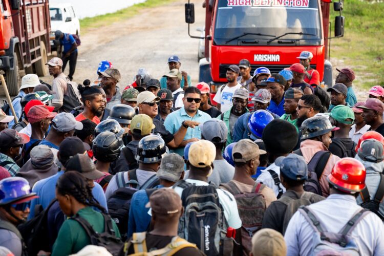 WIN Leader Azruddin Mohamed (in sun shades) surrounded by Albion Estate 1/16/2026