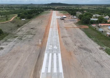 The rehabilitated airstrip features a reinforced concrete surface with a runway length of 2,500 feet and a width of 50 feet, along with a 200-foot by 50-foot apron (DPI photo)