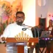 President Irfaan Ali delivering the keynote address at the launch of GBTI’s private banking service (DPI)