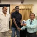 (From left) Iwokrama CEO Dane Gobin; CARDI, Officer-in-Charge, Mitchroy Thom and NRDDB Chairman, Micheal Williams at the official handing over of Smartphones from CARDI.