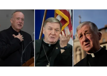 This combo shows, from left, cardinal Robert McElroy, cardinal Joseph Tobin and cardinal Blase Cupich. (AP Photo/File)