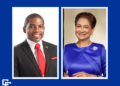L-R Dr Terrance Drew, Chair CARICOM and Trinidad and Tobago Prime Minister Kamla Persad- Bissessar