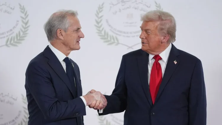 President Donald Trump and Prime Minister Jonas Gahr Store