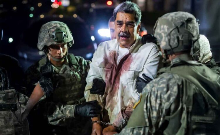 Venezuela President Nicolas Maduro being kidnapped by United States soldiers in Venezuela