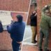 Workmen removing slavery exhibit at Philadelphia’s Independence National Historical Park