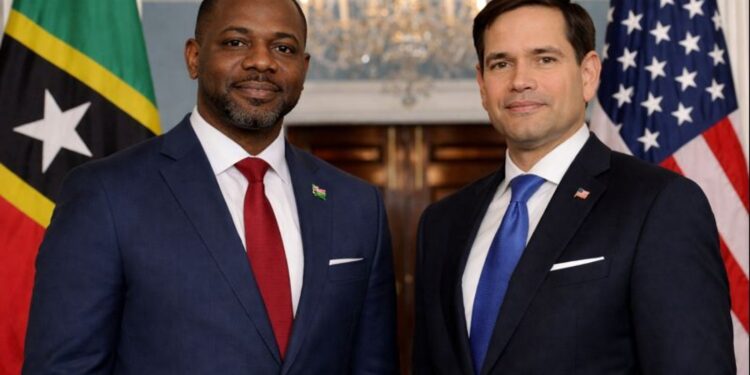 Prime Minister Terrence Drew and US Secretary of State Marco Rubio