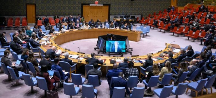 UN Photo/Loey Felipe The Security Council meets on the situation in Haiti.
