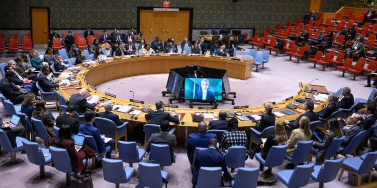 UN Photo/Loey Felipe The Security Council meets on the situation in Haiti.