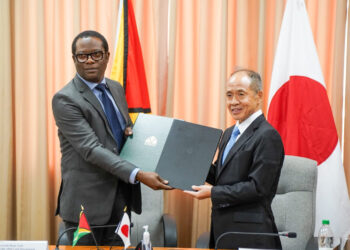 Minister of Foreign Affairs and International Cooperation, Hugh Todd, and Japanese Ambassador to Guyana, His Excellency, Dr Akima Umezawa