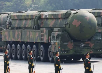 A display of nuclear missiles at a military parade in Beijing on Sept. 3.Pan Yulong / Xinhua News Agency via Getty Images file
