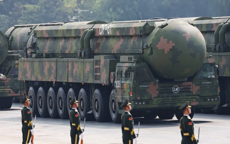 A display of nuclear missiles at a military parade in Beijing on Sept. 3.Pan Yulong / Xinhua News Agency via Getty Images file