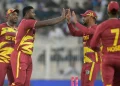 Romario Shepherd picked up a five-wicket haul, including a hat-trick • ICC/Getty Images