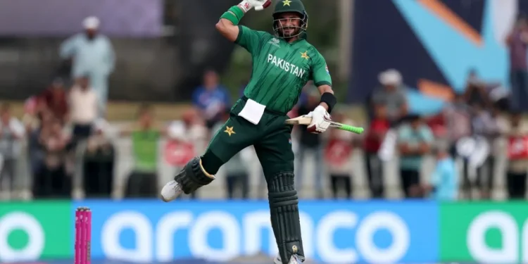 Sahibzada Farhan's century set up Pakistan's win over Namibia  •  ICC/Getty Images