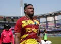 Hetmyer has 134 runs from four games in the T20 World Cup so far, batting at No. 3  •  Getty Images