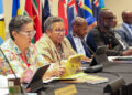 CARICOM Secretary-General, Dr. Carla Barnett (2nd, L) delivering remarks at the 16th Special Meeting of the Community Council of Minister, 24 February 2026, St. Kitts and Nevis.