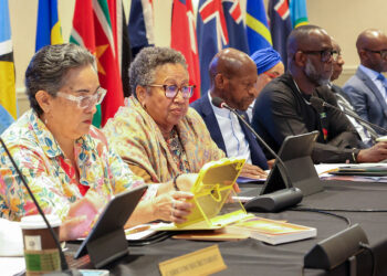 CARICOM Secretary-General, Dr. Carla Barnett (2nd, L) delivering remarks at the 16th Special Meeting of the Community Council of Minister, 24 February 2026, St. Kitts and Nevis.